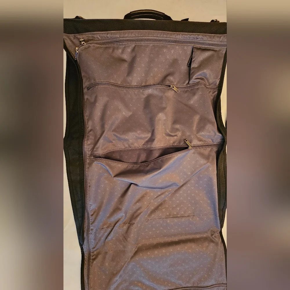 TUMI tri-fold ballistic weave garment bag, black, like new